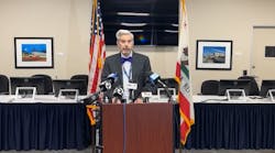 Jim Lawson, chief of external affairs at Santa Clara VTA, speaks during a late afternoon press conference on Dec. 12. The authority released findings of an independent investigation assessing if there was anything the authority could have or should have done to prevent the May 26, 2021, mass shooting at Guadalupe Yard.