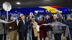Officials celebrate the opening of Metro Transit's fifth BRT line, the D Line, which will connect two major transit hubs - Mall of America to Brooklyn Transit Center - along an 18-mile corridor. Officials celebrate the opening of Metro Transit's fifth BRT line, the D Line, which will connect two major transit hubs - Mall of America to Brooklyn Transit Center - along an 18-mile corridor.