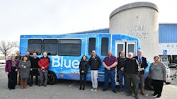 NCRTD Board Members show off new Blue Bus