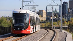 A file photo of the Confederation Line undergoing testing in 2019. The rail line is operational as OC Transpo Line 1. A file photo of the Confederation Line undergoing testing in 2019. The rail line is operational as OC Transpo Line 1.