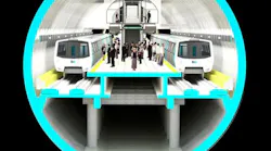 A rendering of the planned single bore tunnel for the second phase of the BART extension.