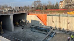 A look at the start of the new passageway under the Lakeshore West GO Train tracks where the LRT will pass under and enter Port Credit Station.
