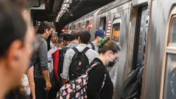 Citizens boarding MTA train Citizens boarding MTA train