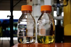 Renewable diesel (left) is chemically identical to petroleum but contains nearly no fossil carbon Renewable diesel (left) is chemically identical to petroleum but contains nearly no fossil carbon
