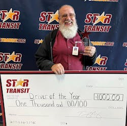 Brock Vawter receiving his $1,000 check for the Star Transit 2022 Driver of the Year. Brock Vawter receiving his $1,000 check for the Star Transit 2022 Driver of the Year.