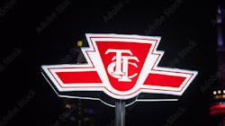 TTC sign at night. TTC sign at night.