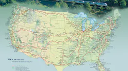 Amtrak 2022 system map.