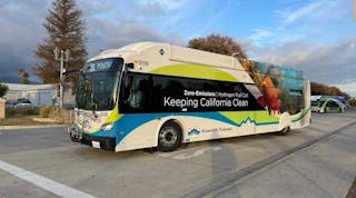 A hydrogen fuel cell bus on Foothill Transit&apos;s system. An inter-department blueprint by the Biden Administration wants to see 100 percent of new bus sales be zero-emission by 2040.