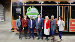 Illinois Gov. Pritzker, center, is joined by local elected officials and Illinois Department of Transportation leadership at a Jan. 24 event detailing the third round of Rebuild Illinois grants awarded to downstate transit agencies.
