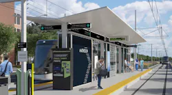 Streetview of Matheson LRT platform by day, artist renderings are subject to change.
