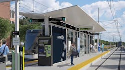 Streetview of Matheson LRT platform by day, artist renderings are subject to change.