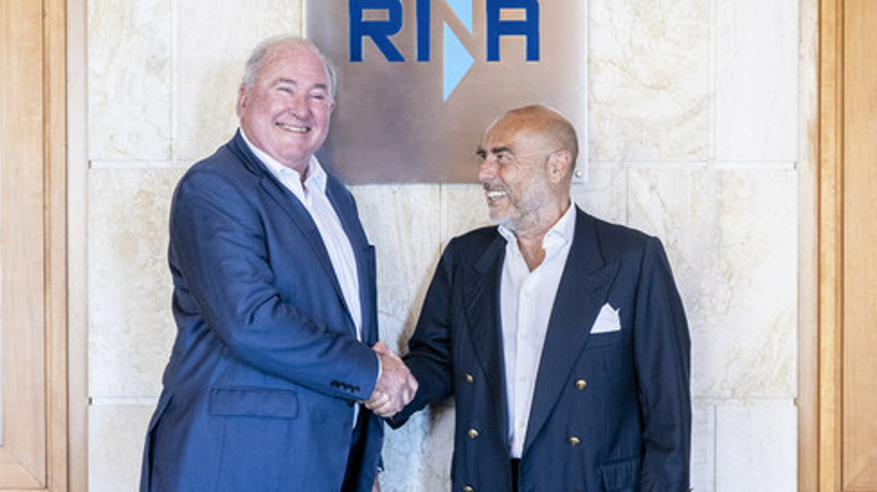 Ugo Salerno, chairman and CEO of RINA (right) and Daniel Dietzler, founder of Patrick Engineering (left).