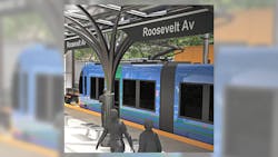 A rendering showing the light-rail option for the IBX project. A rendering showing the light-rail option for the IBX project.