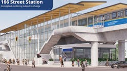 Artist rendering of the proposed 166 Street Station - Surrey Langley SkyTrain Project.