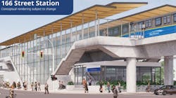 Artist rendering of the proposed 166 Street Station - Surrey Langley SkyTrain Project. Artist rendering of the proposed 166 Street Station - Surrey Langley SkyTrain Project.