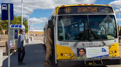 Riders boarding Metro Transit