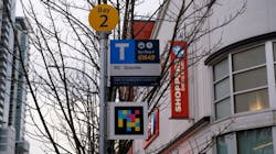 A sign outside of a TransLink station. A sign outside of a TransLink station.