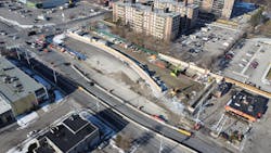 Site of the future extraction shaft where Diggy Scardust will re-emerge after tunnelling is complete. Site of the future extraction shaft where Diggy Scardust will re-emerge after tunnelling is complete.