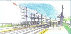 A rendering of the Anaheim Canyon Metrolink station A rendering of the Anaheim Canyon Metrolink station