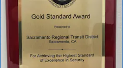 The TSA's Gold Standard Award given to the SacRT.