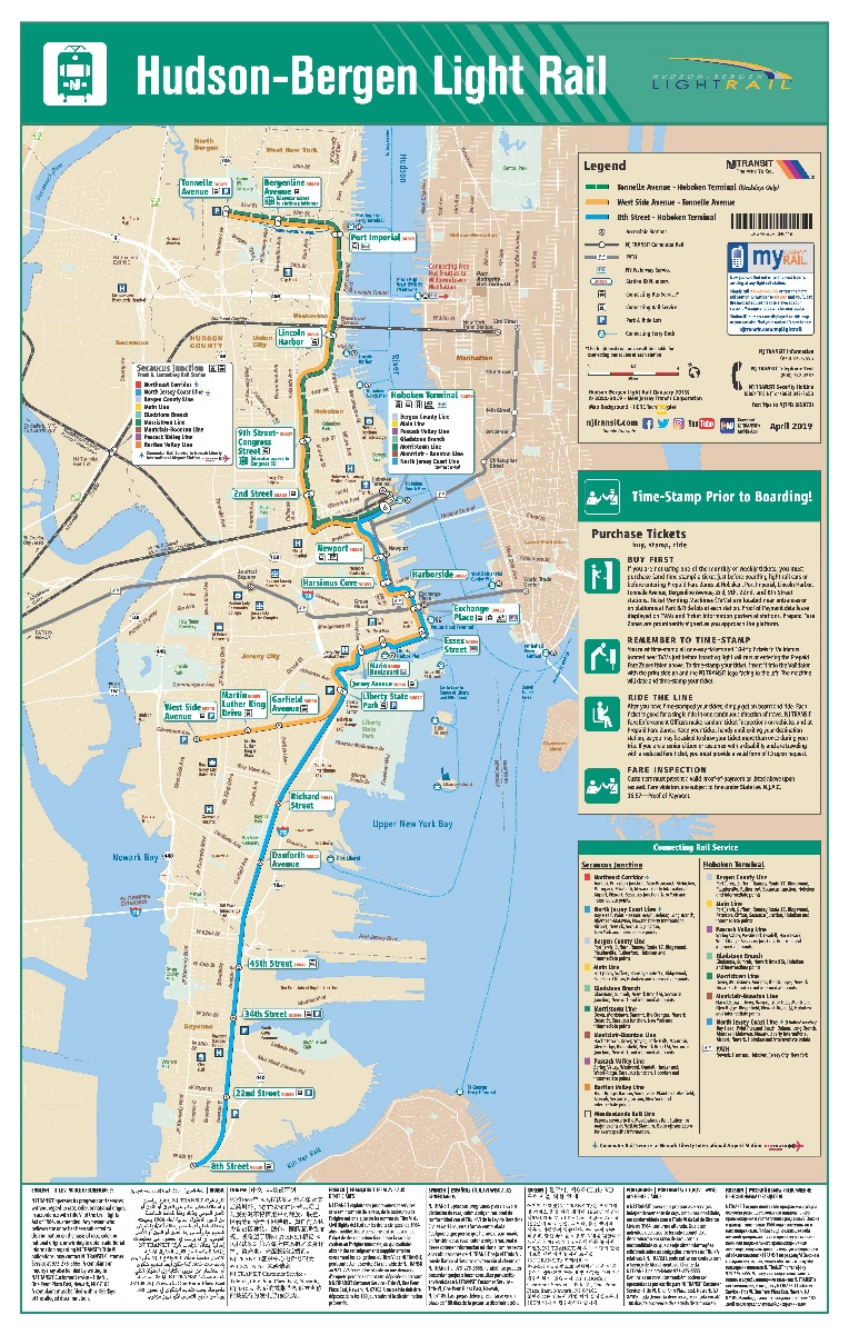 Hudson-Bergen Light-Rail map