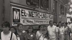 Crowds on the Red Line shortly after it opened in 1993.