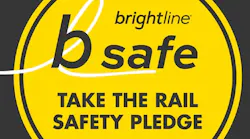 Brightline rail and safety pledge graphic.