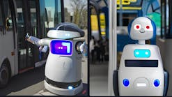 Transit is for everyone and everything. Craiyon generated images when given the prompt: Happy robots riding transit, photography.