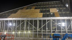 MBTA continues work on the Alewife Station parking garage after a vehicle crashed into the top floor on Feb. 4. MBTA continues work on the Alewife Station parking garage after a vehicle crashed into the top floor on Feb. 4.