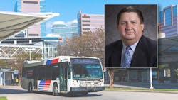 Tom Lambert, inset, will retire as president and CEO of Houston Metro at the end of 2023.