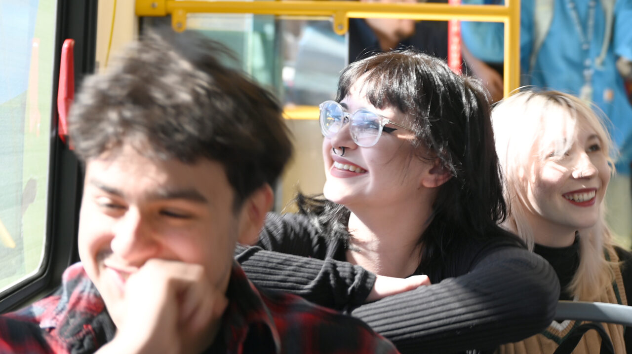 Excelsior Charter School students (left to right) Mateo Vega, Aubrey Ackerman and Hannah Upham can now ride VVTA&rsquo;s Fixed and County Routes fare free.