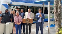 DTPW Director and CEO Eulois Cleckley with Miami-Dade County Mayor Daniella Levine Cava, left, at an event launching a bus stop improvement initiative and introducing the county's newest electric bus. DTPW Director and CEO Eulois Cleckley with Miami-Dade County Mayor Daniella Levine Cava, left, at an event launching a bus stop improvement initiative and introducing the county's newest electric bus.