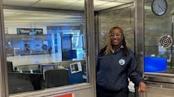 Station Agent Tina McDonald is pictured in the newly reopened secondary Station Agent booth at Civic Center/UN Plaza Station.