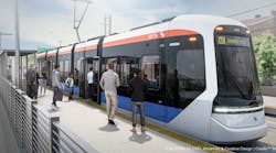 A rendering of the Alstom Citadis; SEPTA has awarded Alstom a contract that includes a base order of 130 vehicles as part of the authority&apos;s Trolley Modernization Program.