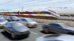 An artists representations of future Brightline West service.