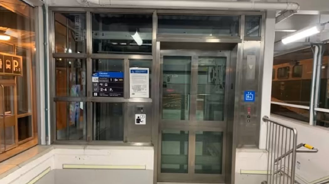 An example of a recently replaced elevator at Oakville GO Station