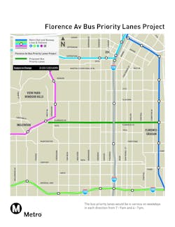 L.A. Metro will be adding new bus priority lanes along Florence Avenue from the Florence A Line (Blue Station) to West Boulevard L.A. Metro will be adding new bus priority lanes along Florence Avenue from the Florence A Line (Blue Station) to West Boulevard