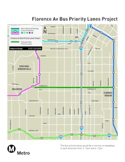 L.A. Metro will be adding new bus priority lanes along Florence Avenue from the Florence A Line (Blue Station) to West Boulevard