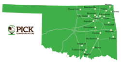 A map of the counties PICK Transportation serves. A map of the counties PICK Transportation serves.