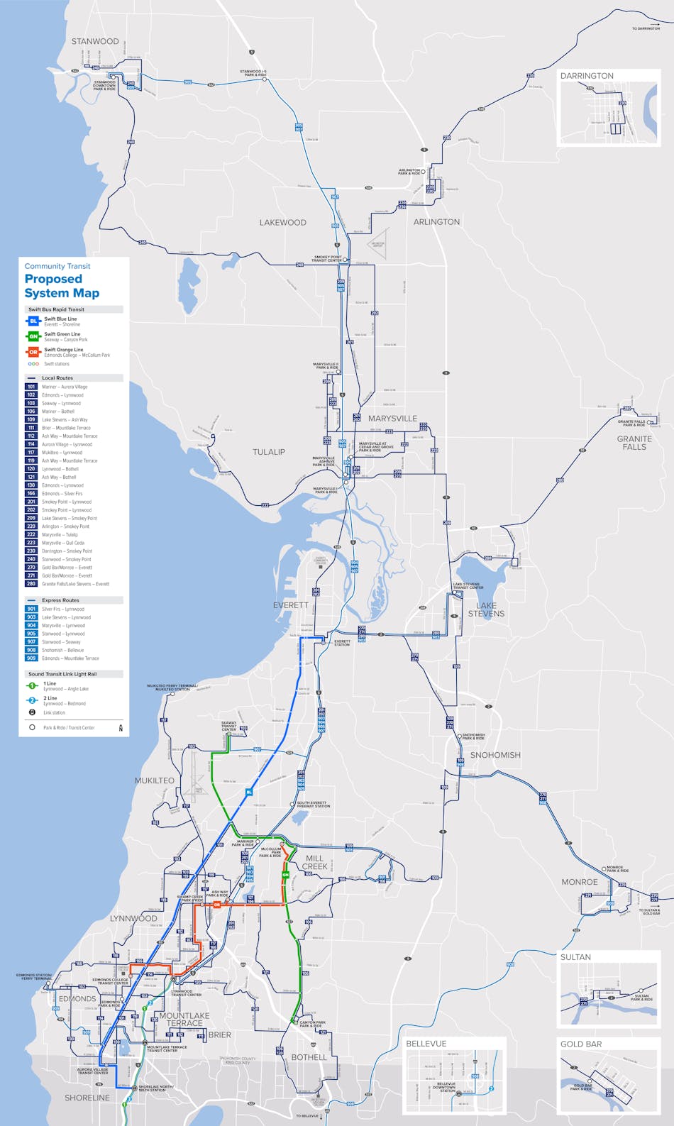 New proposed Community Transit system map.