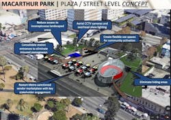 A concept for the station at street-level from a presentation given to the L.A. Metro Board.