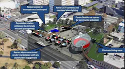 A concept for the station at street-level from a presentation given to the L.A. Metro Board.
