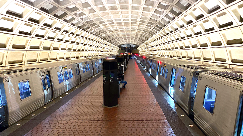 File image showing Metrorail trains with 7000 series cars at WMATA's Navy Yard station.