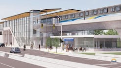 A conceptual rendering of a future 190 Street Station as part of the Surrey Langley SkyTrain project.