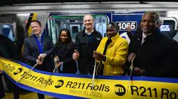 MTA Chair and CEO Janno Lieber and NYC Transit President Richard Davey participate in the inaugural ride of the first R211A subway to enter customer service.
