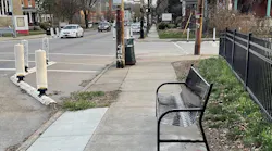A bench outside of a bus stop in Hamilton County.
