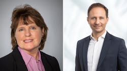 Laura Hendricks, left, will lead the combined Transdev and First Transit teams in the U.S. and Arthur Nicolet will lead the combined teams in Canada. Laura Hendricks, left, will lead the combined Transdev and First Transit teams in the U.S. and Arthur Nicolet will lead the combined teams in Canada.