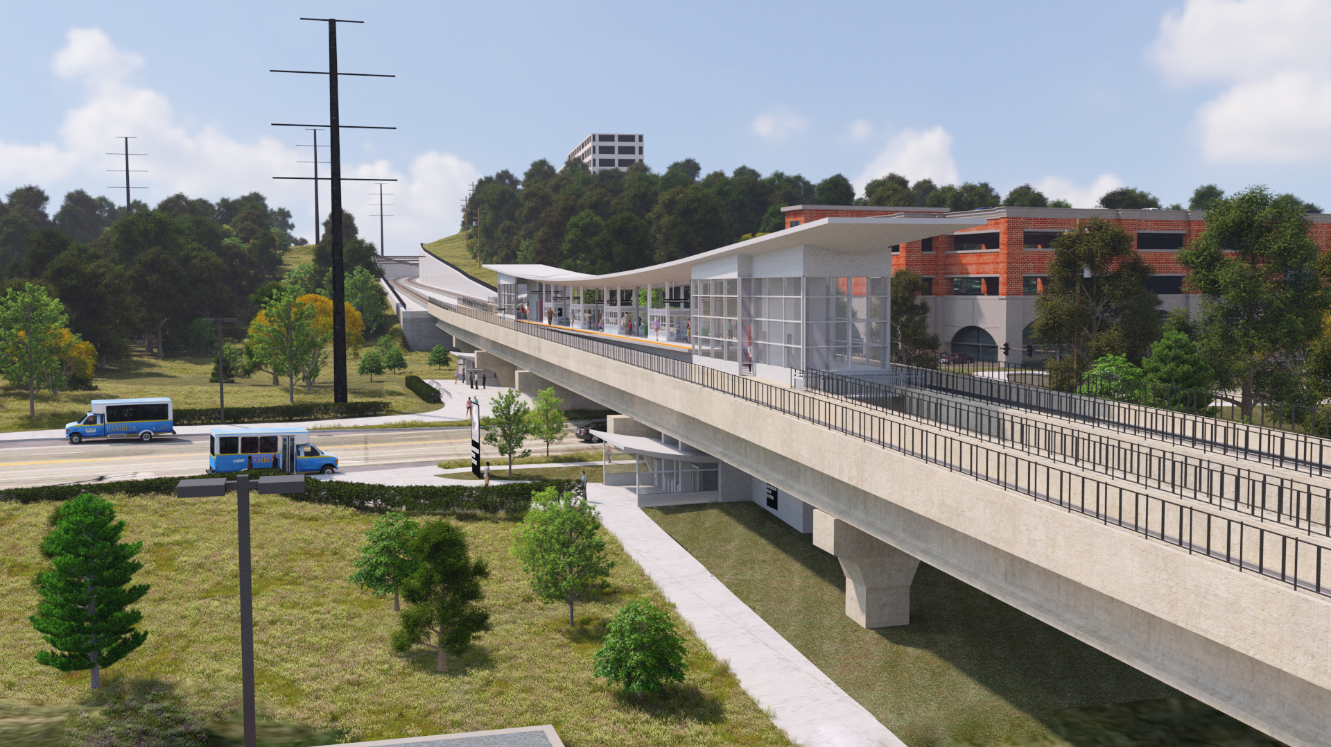 A rendering of the Henderson Road Station that was supposed to be part of SEPTA's KOP Rail project. The authority paused work on the project citing a constrained capital budget.