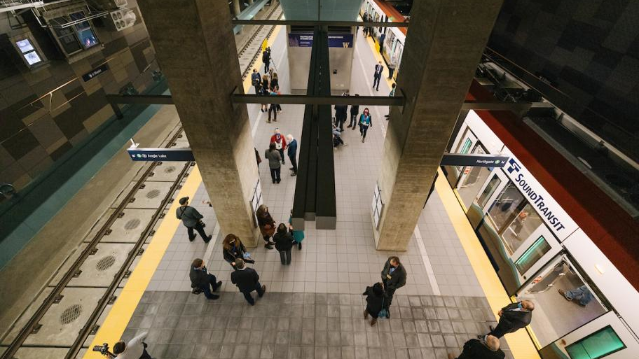 Sound Transit's U District Station; a new rail tunnel in downtown Seattle is planned as part of the preferred alternative for the agency's Ballard Extension.