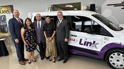 From left to right: TMMTX President Kevin Voelkel, District 3 Councilwoman Phyllis Viagran, VIA Board of Trustees Chair Fernando Reyes, District 4 Councilwoman Dr. Adriana Rocha Garcia and VIA President and CEO Jeffrey C. Arndt. From left to right: TMMTX President Kevin Voelkel, District 3 Councilwoman Phyllis Viagran, VIA Board of Trustees Chair Fernando Reyes, District 4 Councilwoman Dr. Adriana Rocha Garcia and VIA President and CEO Jeffrey C. Arndt.